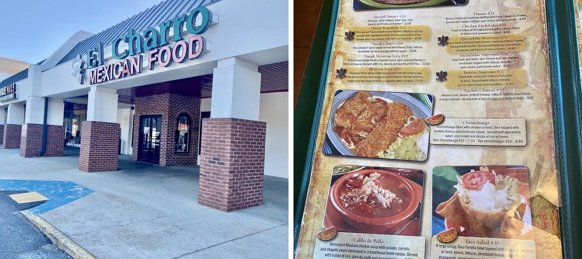 El Charro Mexican Restaurant Menu
